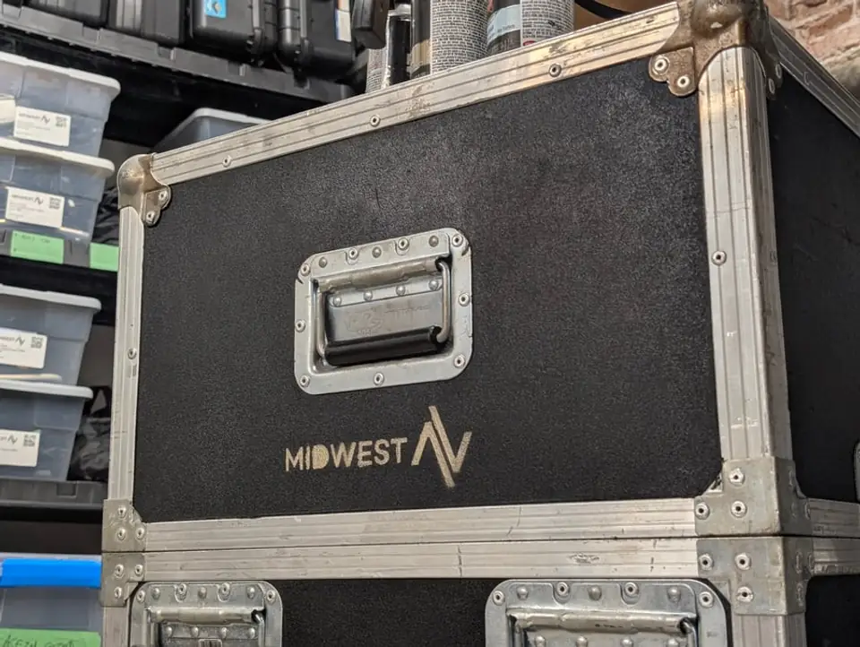 Midwest AV branded equipment flight case