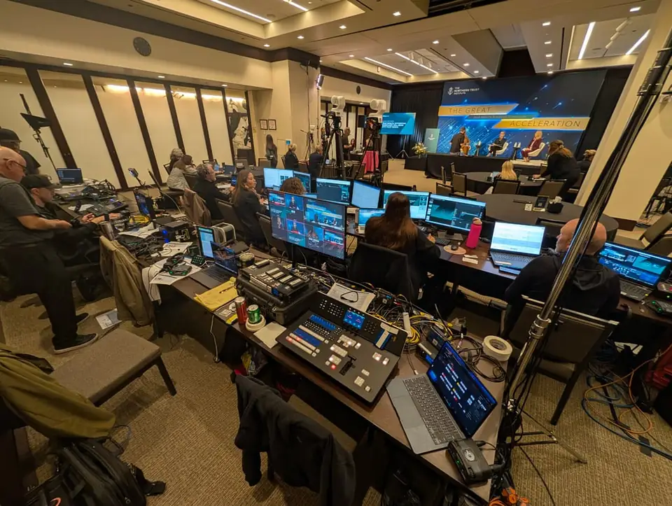 Production control room for the Northern Trust symposium